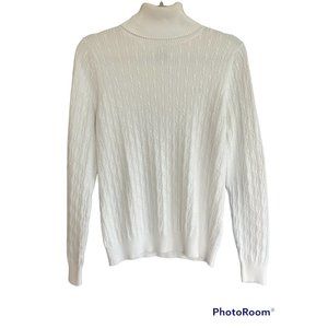 White Turtleneck Sweater Women's size LG